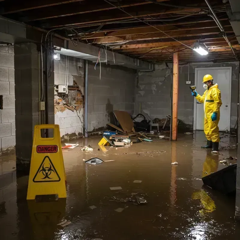 Flooded Basement Electrical Hazard in Troy, IL Property